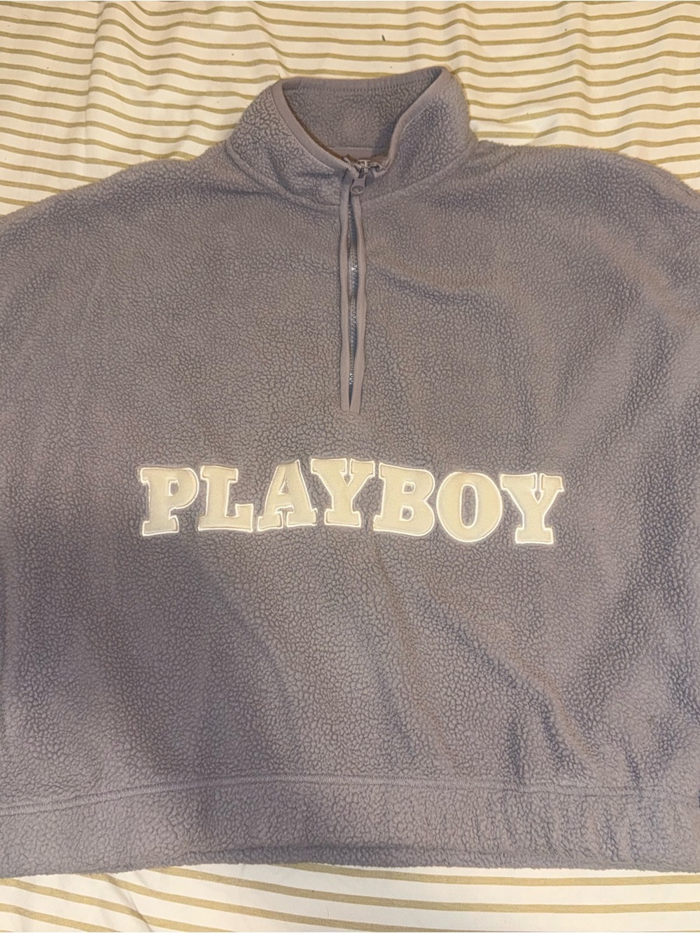 PLAYBOY Girls' Lavender Half-Zip Fleece Pullover